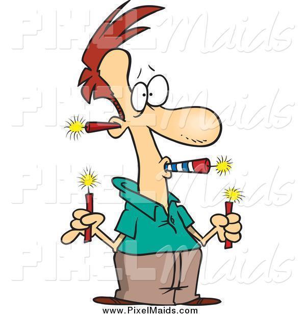 clipart-of-a-cartoon-red-haired-man-holding-a-lot-of-fireworks-by-ron-leishman-21784.jpg