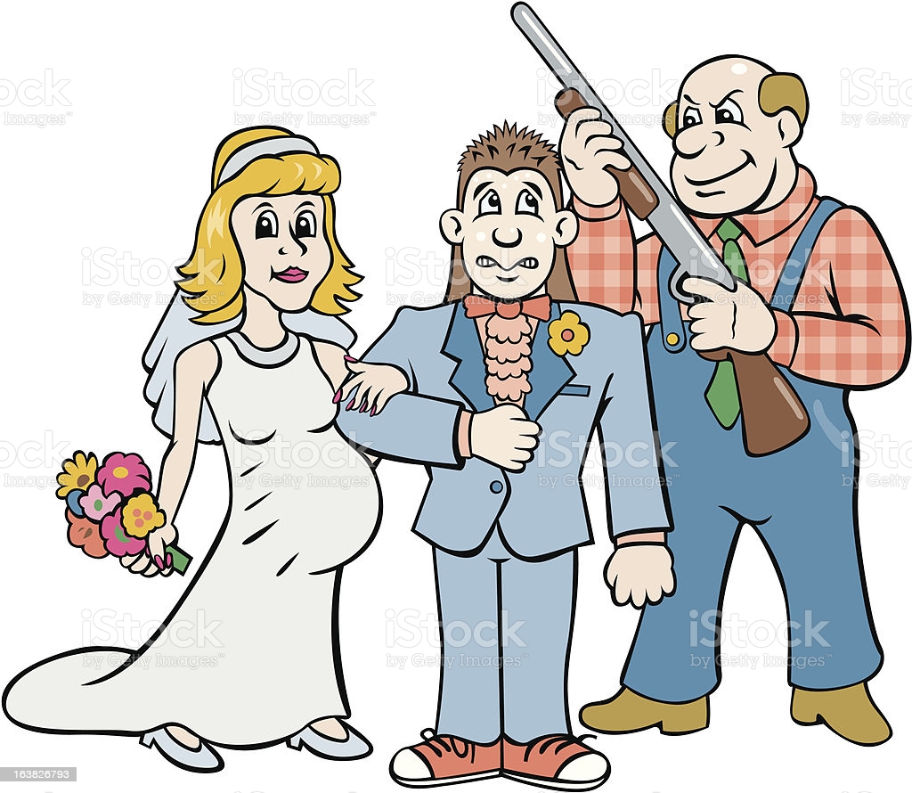 shotgun-wedding-illustration-id163826793